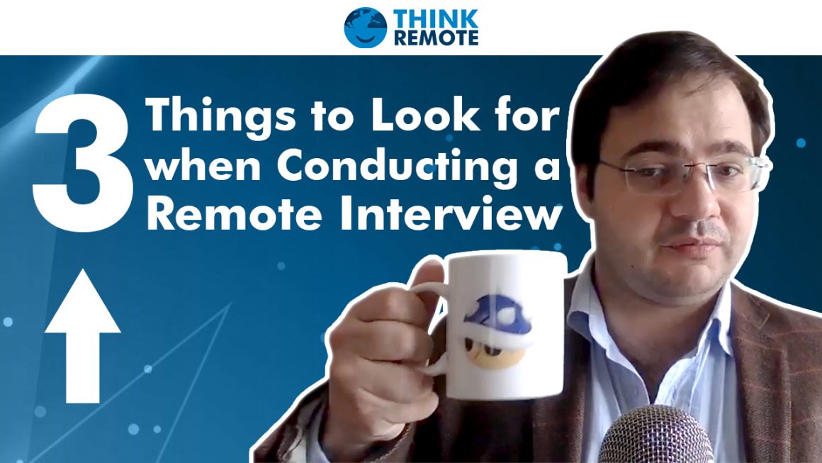 Luis talks about conducting a remote interview while having coffee