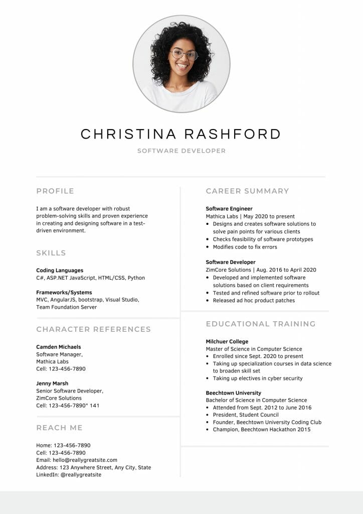 work from home resume template